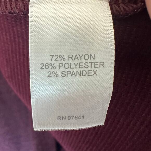 J Jill wearever collection women’s sweatshirt burgundy mock neck button shoulder - Picture 5 of 9